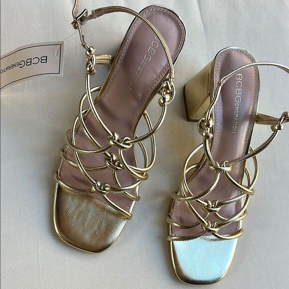BCBGeneration Gold Strappy Women's Sandals - Picture 4 of 11